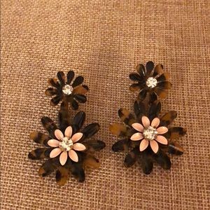 J Crew tortoise flower earrings